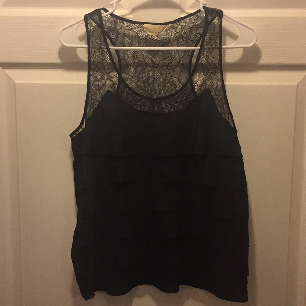 KENAR BLACK LAYERED BLOUSE
